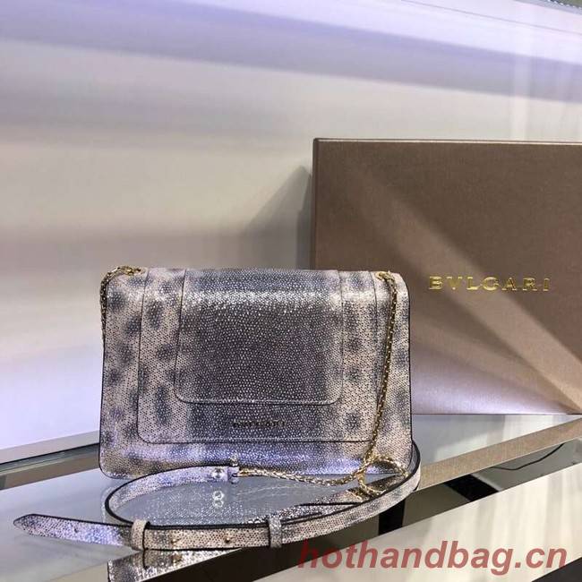 Bulgari metallic-leather shoulder bag 39174 grey