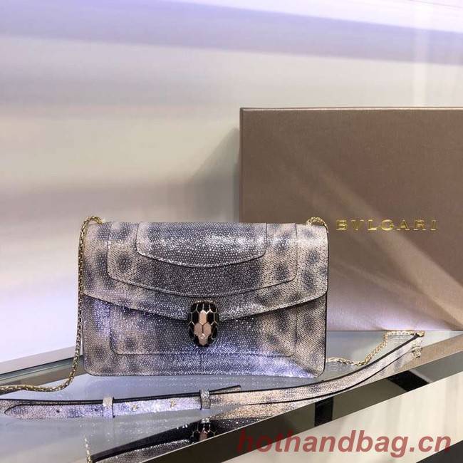 Bulgari metallic-leather shoulder bag 39174 grey