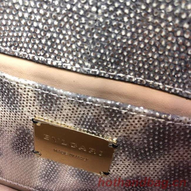 Bulgari metallic-leather shoulder bag 39174 grey