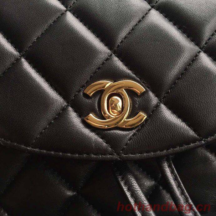 Chanel Backpack Sheepskin Original Leather A9036 Black