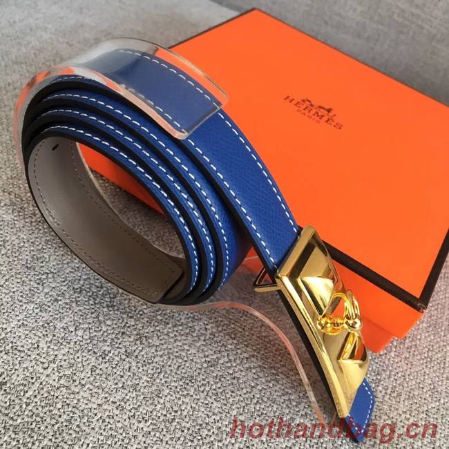 Hermes Collier de Chien belt buckle & Reversible leather strap 24 mm H0521 blue