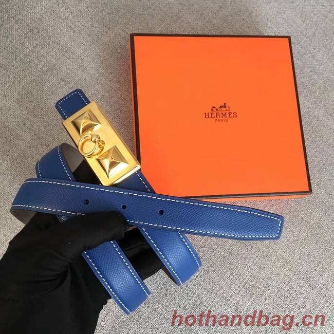 Hermes Collier de Chien belt buckle & Reversible leather strap 24 mm H0521 blue