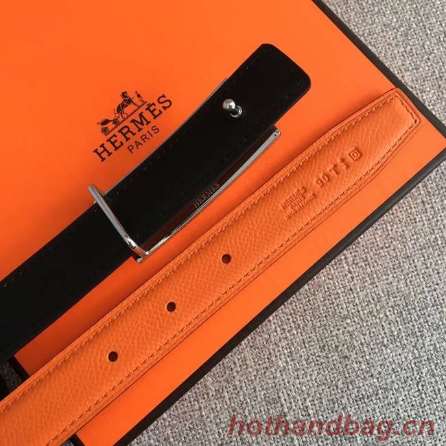 Hermes Collier de Chien belt buckle & Reversible leather strap 24 mm H0521 orange