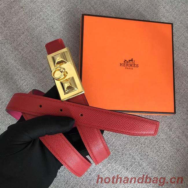 Hermes Collier de Chien belt buckle & Reversible leather strap 24 mm H0521 red