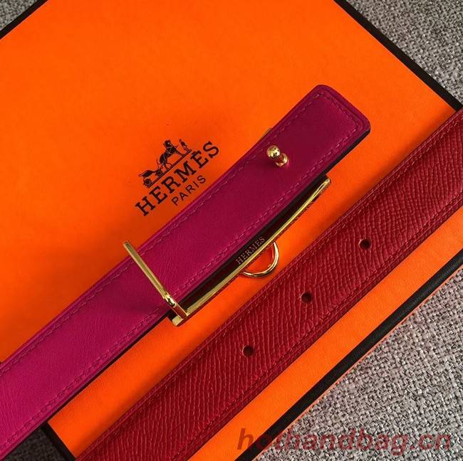 Hermes Collier de Chien belt buckle & Reversible leather strap 24 mm H0521 red