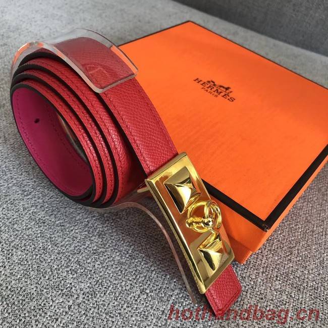 Hermes Collier de Chien belt buckle & Reversible leather strap 24 mm H0521 red