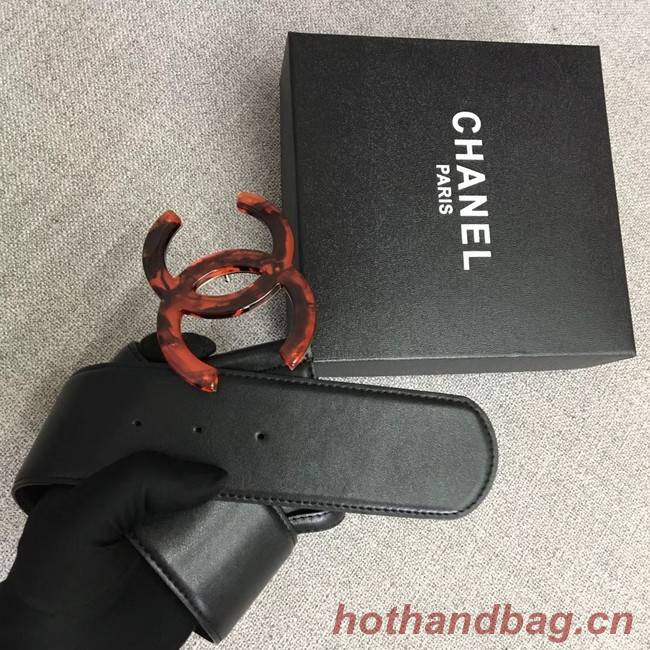 Chanel Wide leather belt with 53 mm CC4266 black