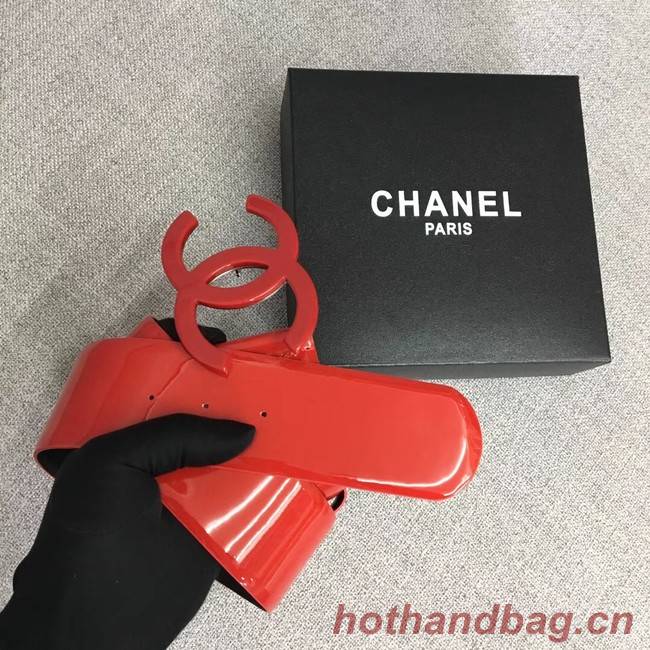 Chanel Wide leather belt with 53 mm CC4271 red