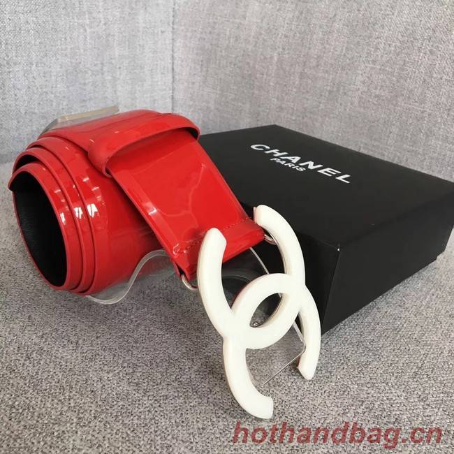 Chanel Wide leather belt with 53 mm CC4272 red	