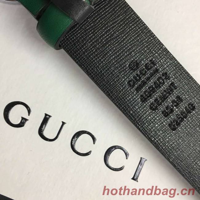 Gucci Leather belt with Double G buckle 406831 green	