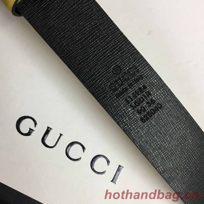 Gucci Leather belt with Double G buckle 406831 yellow