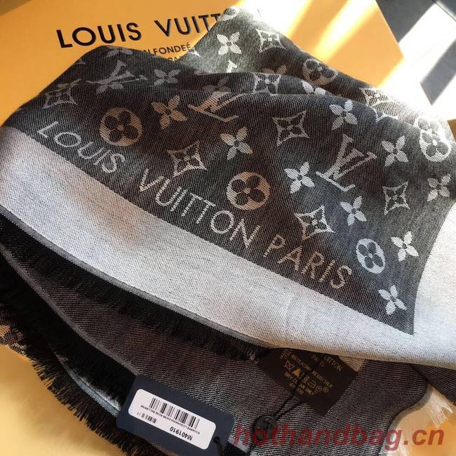 Louis Vuitton MONACO SQUARE Monogram flower pattern silk M71151 grey