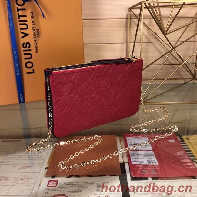 Louis Vuitton POCHETTE DOUBLE ZIP M63919 red