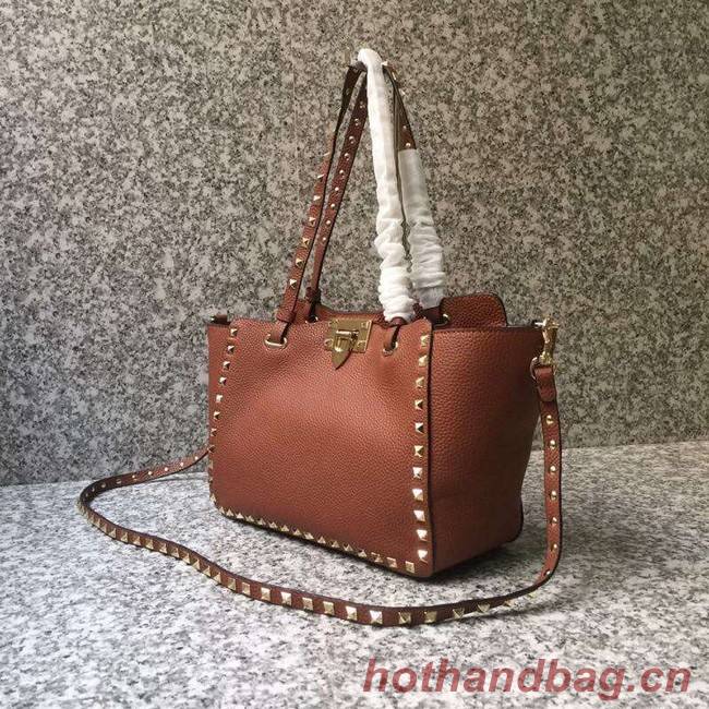 VALENTINO Rockstud medium tote 0972 brown