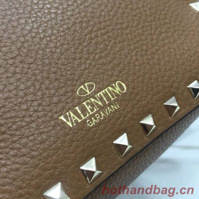 VALENTINO Rockstud leather camera cross-body bag 2855 brown