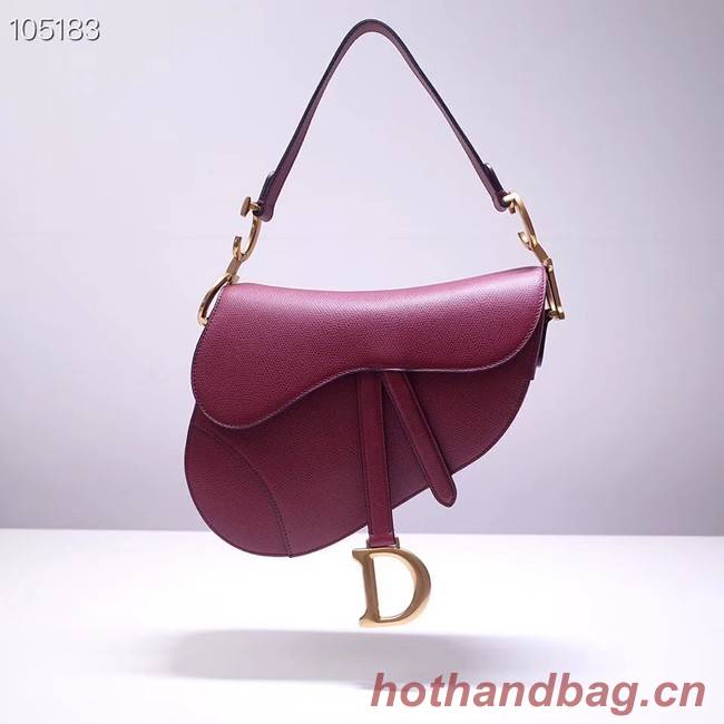 Dior SADDLE-TAS VAN KALFSLEER M0446CW Wine