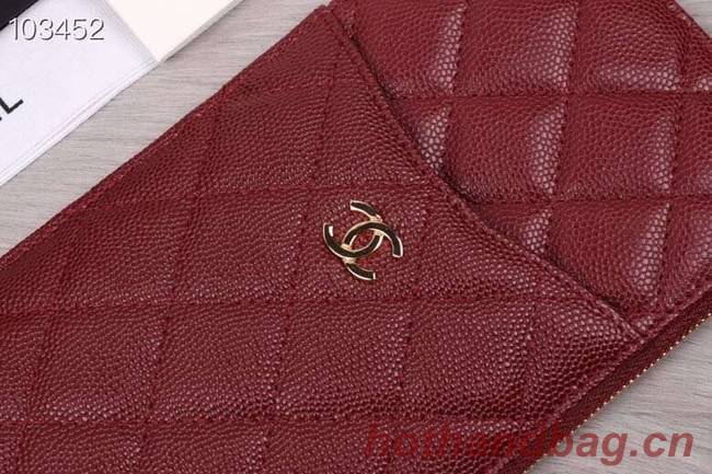 Chanel classic pouch Grained Calfskin& Gold-Tone Metal A84402 Burgundy