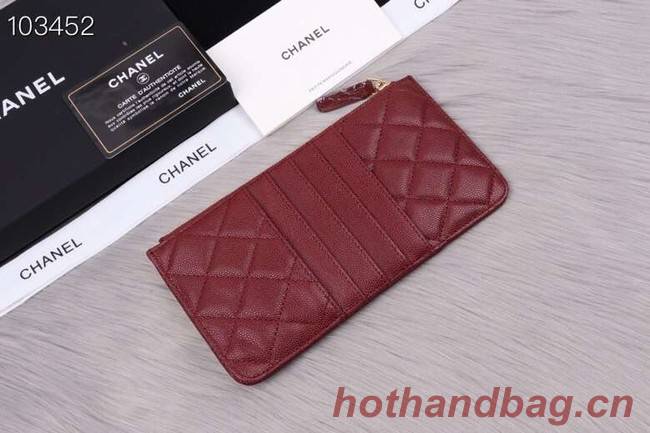 Chanel classic pouch Grained Calfskin& Gold-Tone Metal A84402 Burgundy