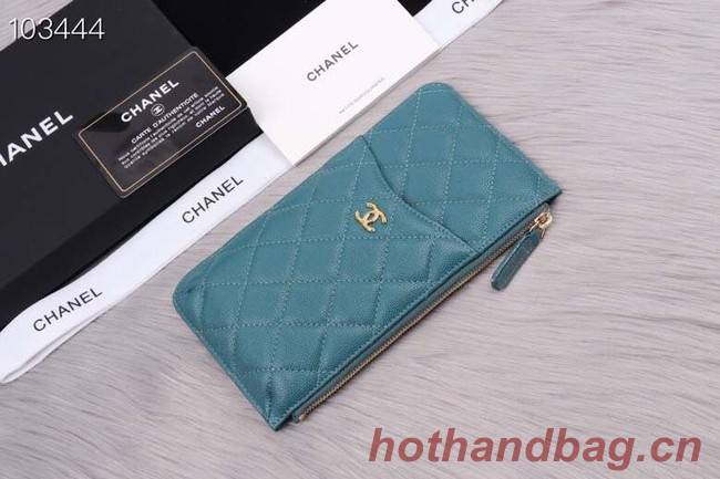 Chanel classic pouch Grained Calfskin& Gold-Tone Metal A84402 sky blue