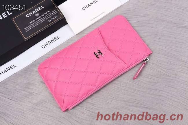 Chanel classic pouch Grained Calfskin& silver-Tone Metal A84402 rose