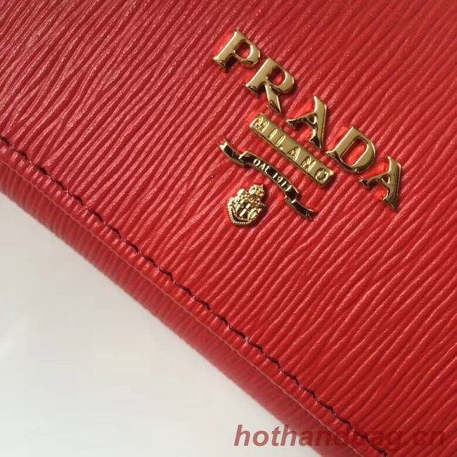 Prada Leather Wallet 1MH132 red