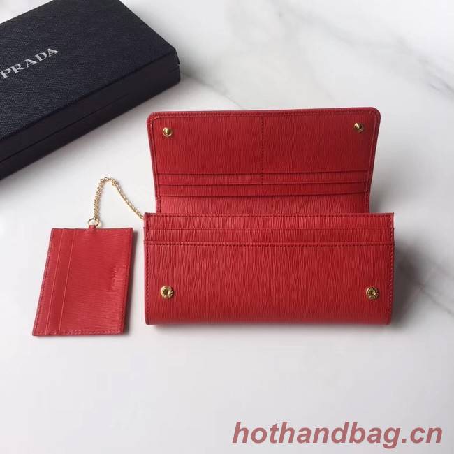 Prada Leather Wallet 1MH132 red