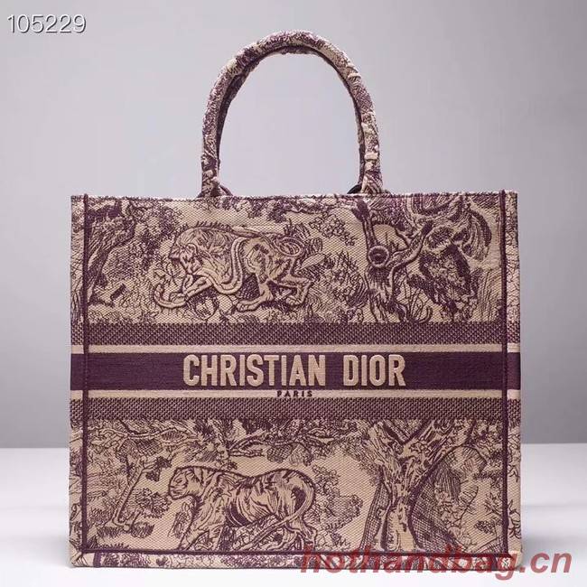 DIOR BOOK TOTE BAG TOILE DE JOUY M1286ZT Oxblood red