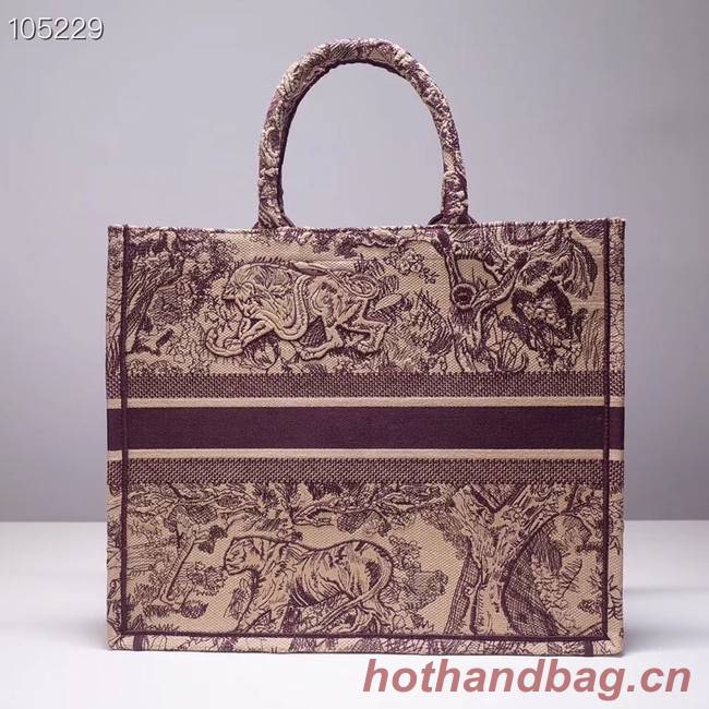 DIOR BOOK TOTE BAG TOILE DE JOUY M1286ZT Oxblood red