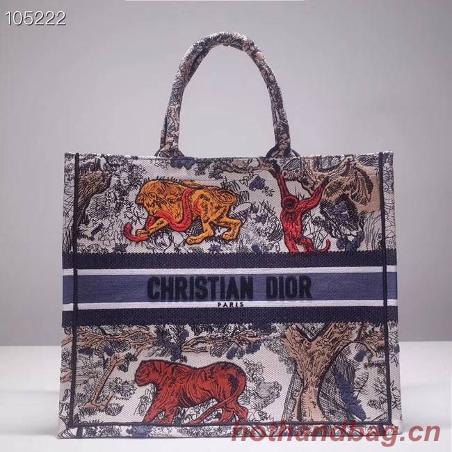 DIOR BOOK TOTE BAG VAN GEBORDUURD CANVAS M1286ZBT