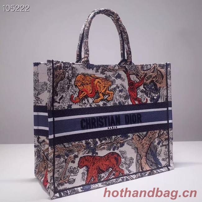 DIOR BOOK TOTE BAG VAN GEBORDUURD CANVAS M1286ZBT