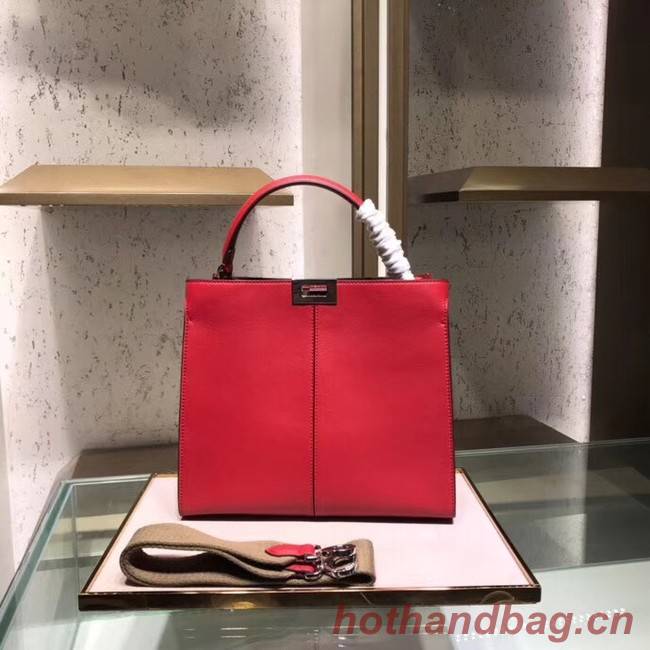 Fendi PEEKABOO REGULAR Handbag in red Roman leather 8BN304A