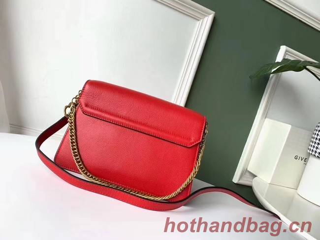 GIVENCHY GV3 leather and suede shoulder bag 9989 red