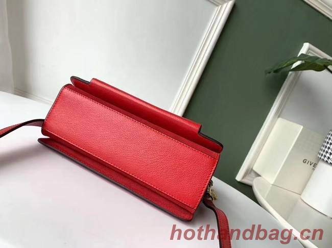 GIVENCHY GV3 leather and suede shoulder bag 9989 red