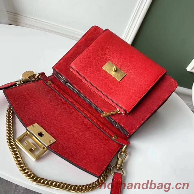 GIVENCHY GV3 leather and suede shoulder bag 9989 red