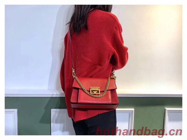 GIVENCHY GV3 leather and suede shoulder bag 9989 red