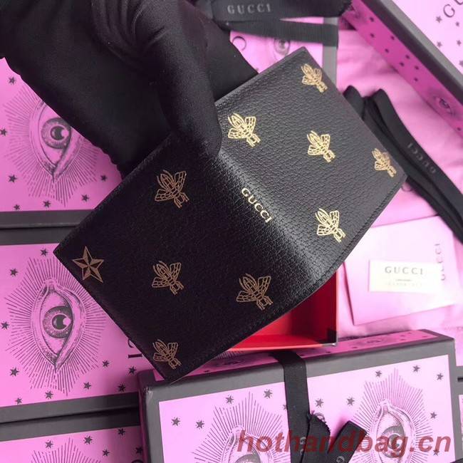 Gucci Bee Star leather bi-fold wallet 495055 black