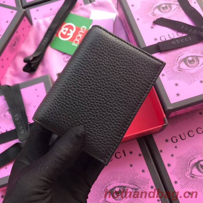 Gucci Leather card case 456126 Black