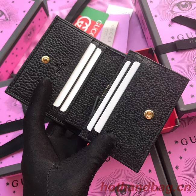 Gucci Leather card case 456126 Black