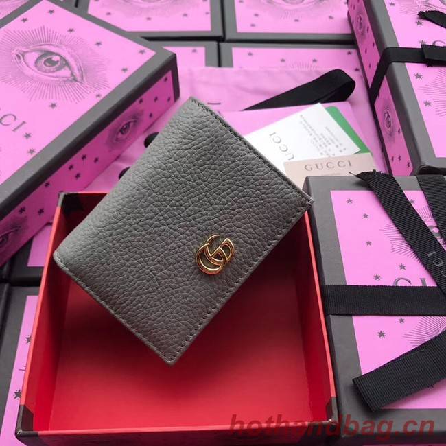 Gucci Leather card case 456126 grey