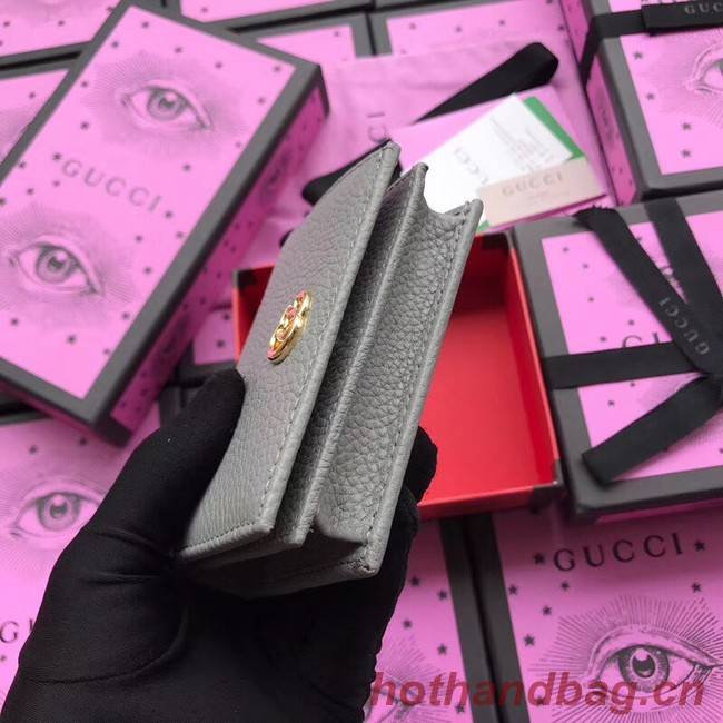 Gucci Leather card case 456126 grey