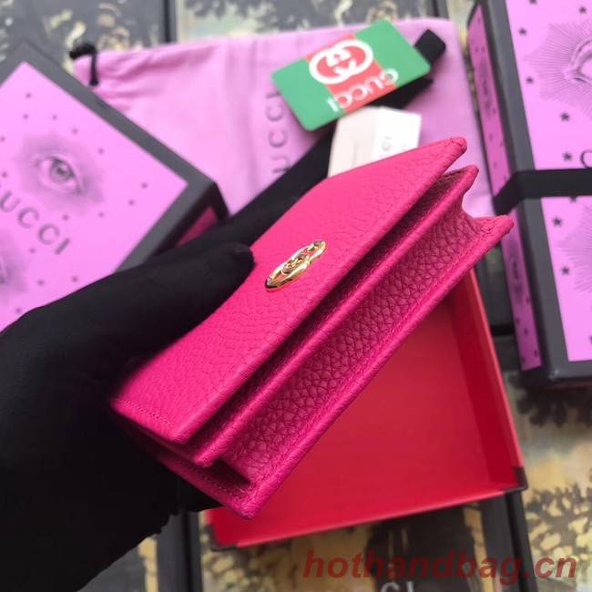 Gucci Leather card case 456126 rose