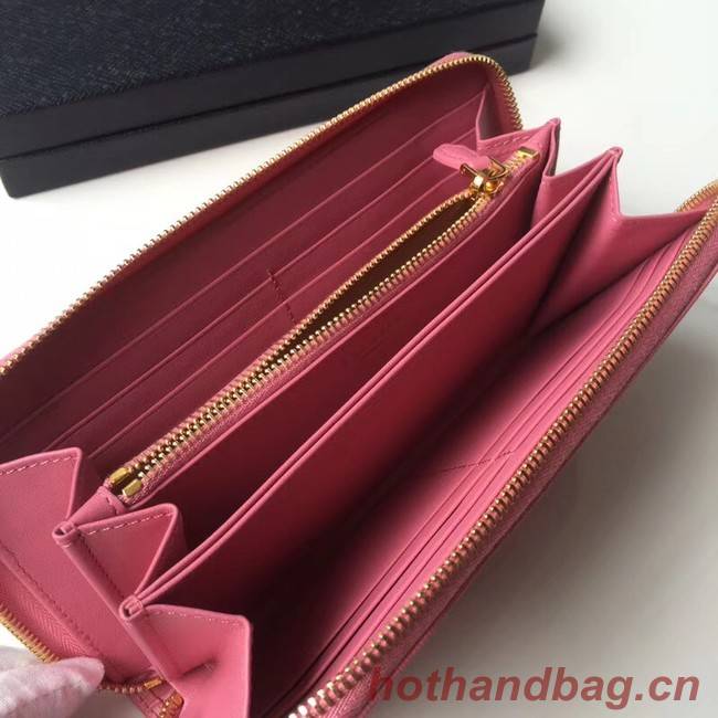 Prada Leather Large Zippy Wallets 1ML505 pink