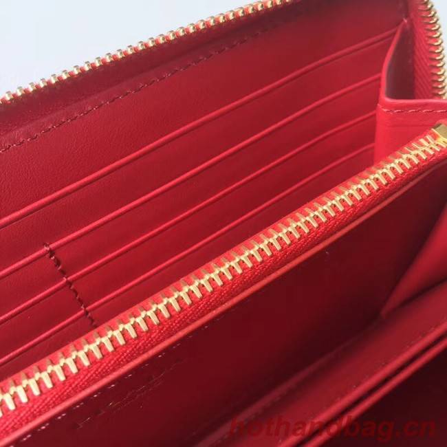 Prada Leather Large Zippy Wallets 1ML505 red