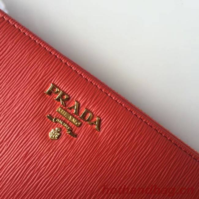 Prada Leather Large Zippy Wallets 1ML505 red