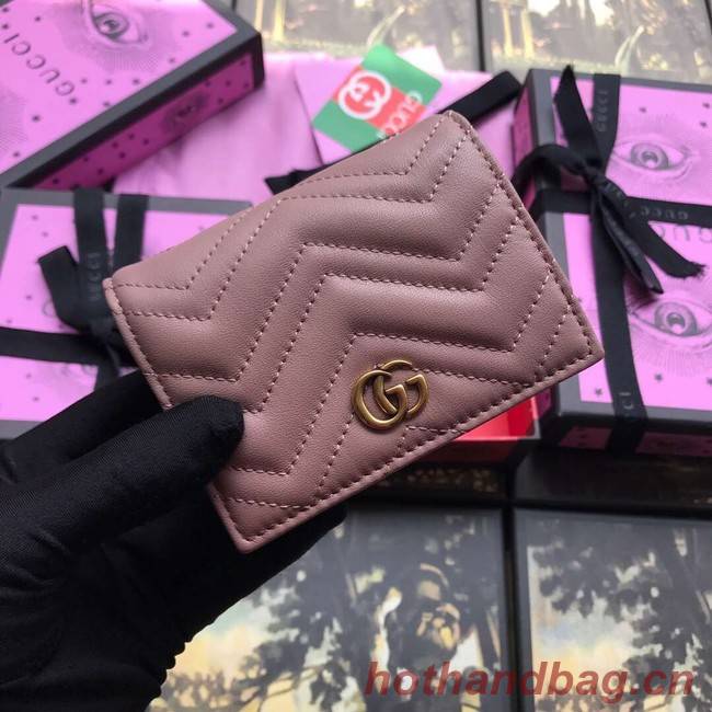 Gucci GG Marmont card case 466492 pink