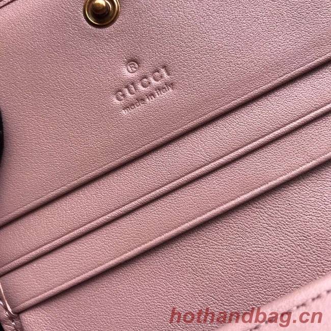 Gucci GG Marmont card case 466492 pink