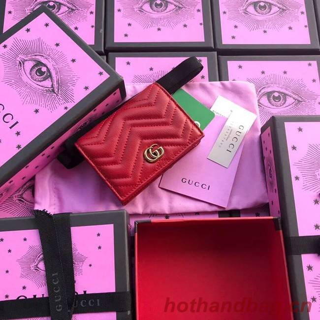 Gucci GG Marmont card case 466492 red