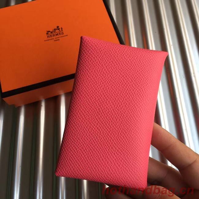 Hermes Bastia Epsom card case H0369 Watermelon Red