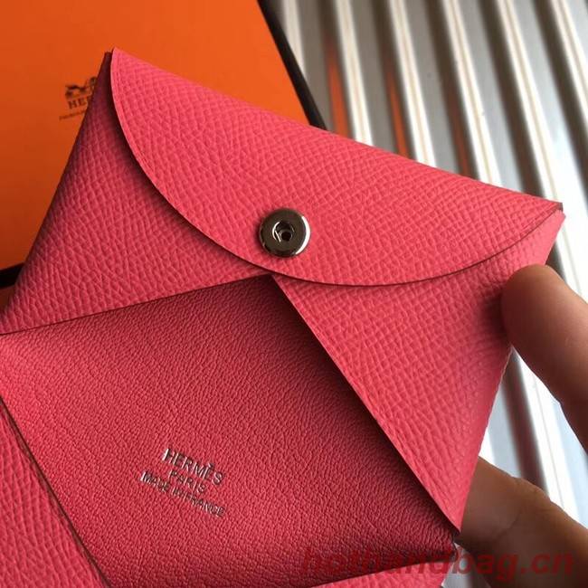 Hermes Bastia Epsom card case H0369 Watermelon Red