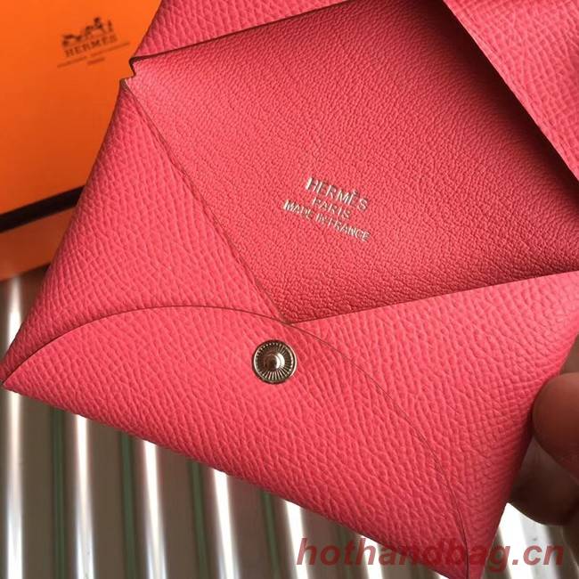 Hermes Bastia Epsom card case H0369 Watermelon Red